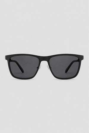 Olivier Marel Lisbon '63 black polarized square sunglasses, side profile, unisex fit
