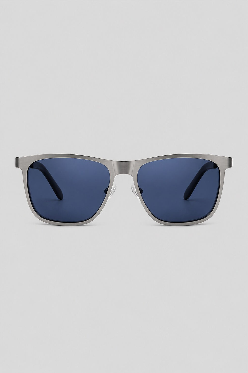 Olivier Marel Lisbon '63 silver polarized square sunglasses in metal, front view