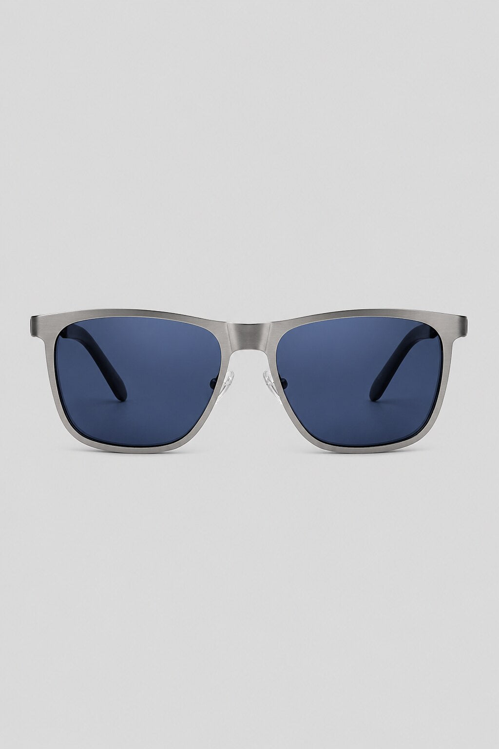 Olivier Marel Lisbon '63 silver polarized square sunglasses in metal, front view