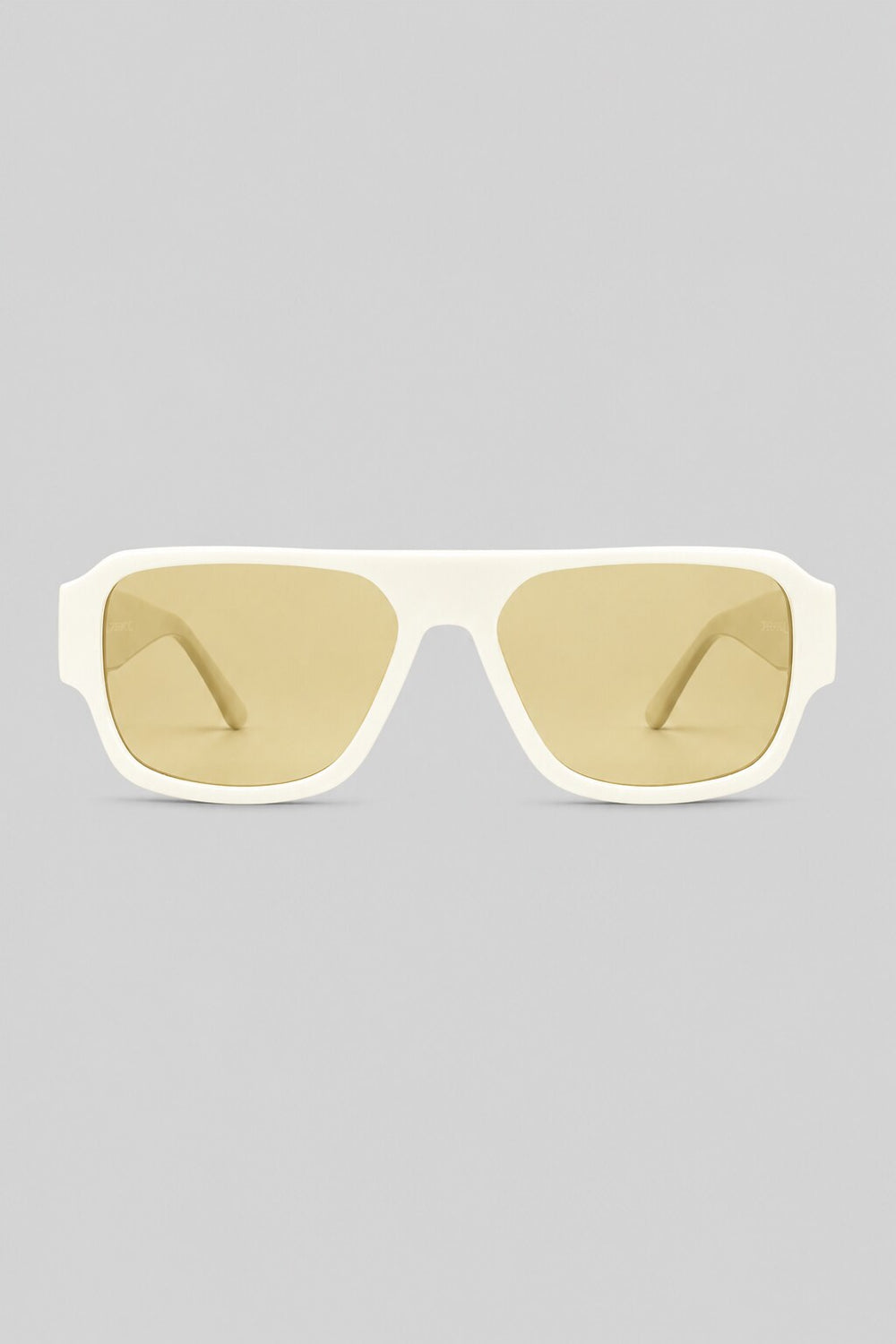 Olivier Marel Lucca '15 cream rectangle sunglasses in acetate, front view