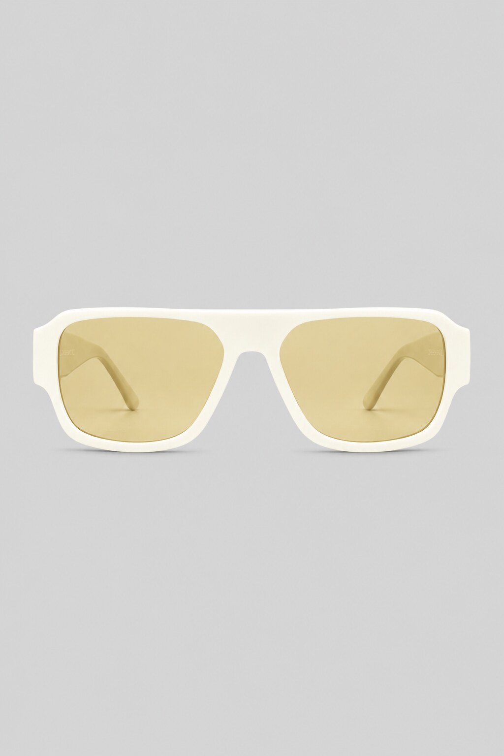 Olivier Marel Lucca '15 cream rectangle sunglasses in acetate, front view