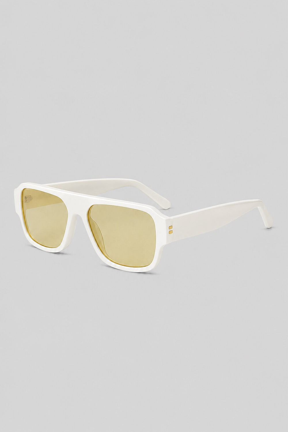 Olivier Marel Lucca '15 cream rectangle sunglasses, side profile, unisex fit