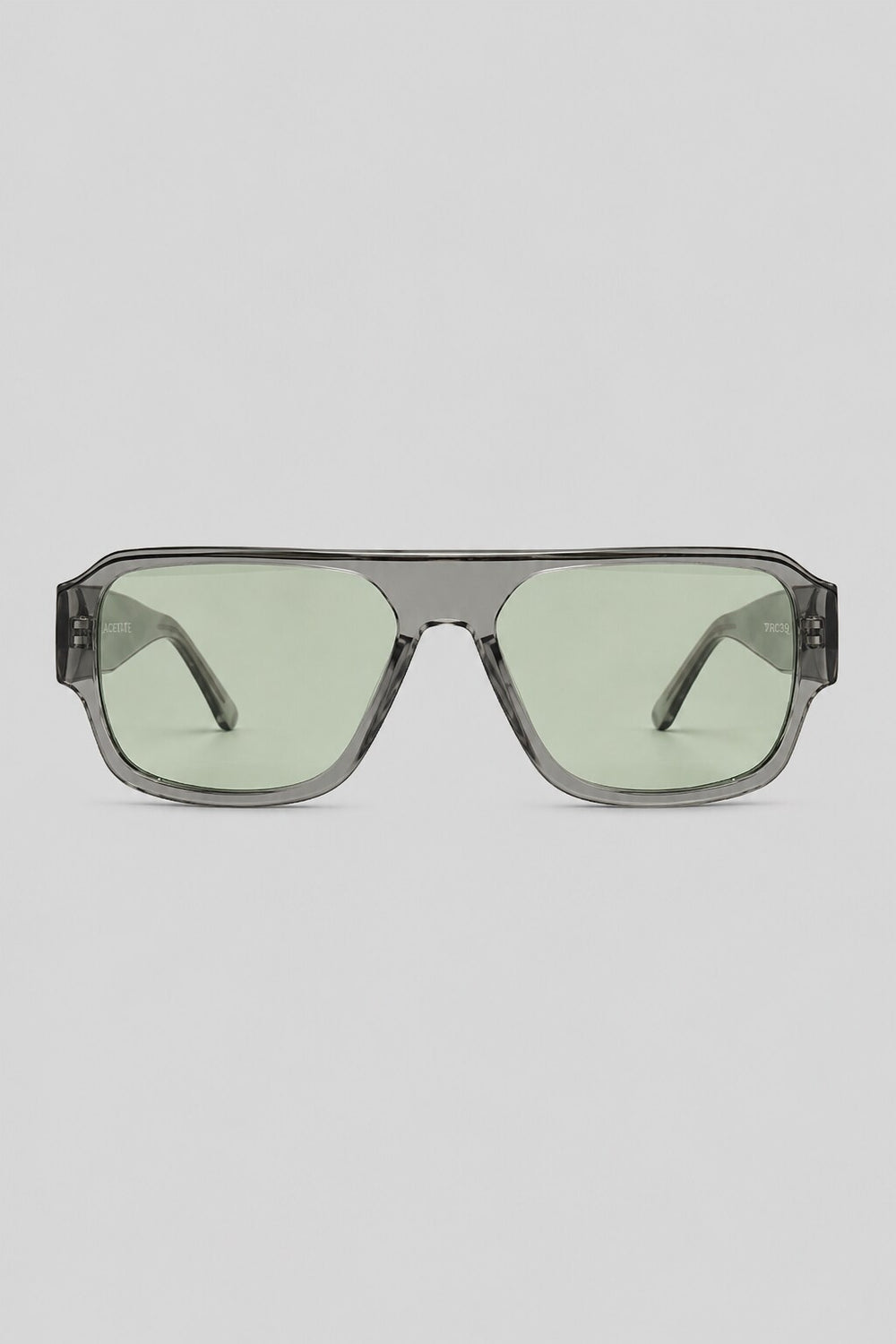 Olivier Marel Lucca '15 green rectangle sunglasses in acetate, front view