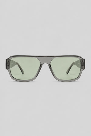Olivier Marel Lucca '15 green rectangle sunglasses in acetate, front view