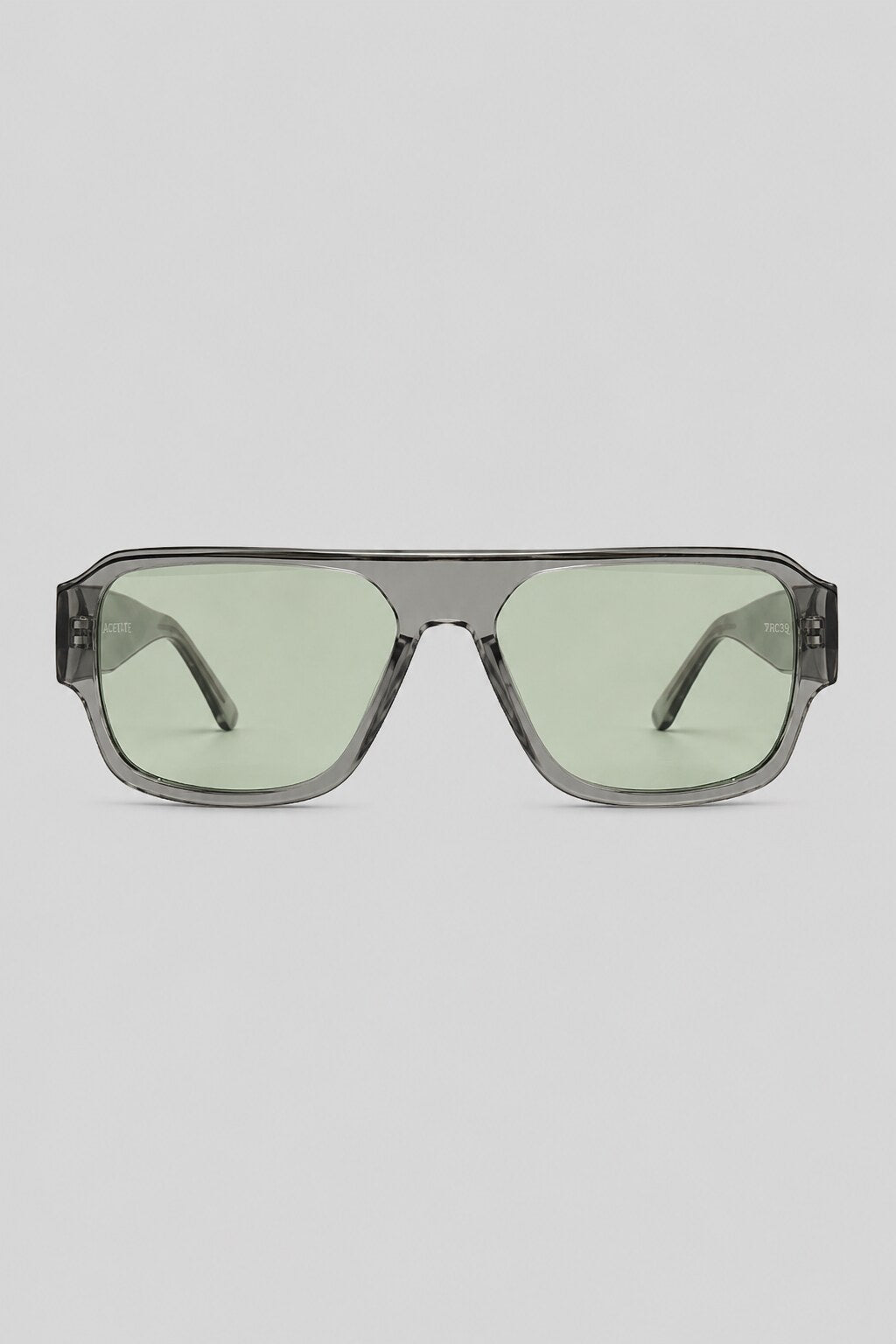Olivier Marel Lucca '15 green rectangle sunglasses in acetate, front view