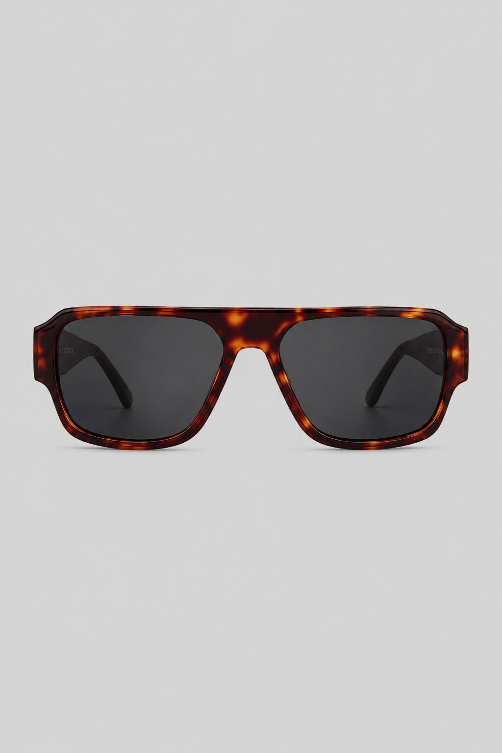 Olivier Marel Lucca '15 tortoiseshell rectangle sunglasses in acetate, front view