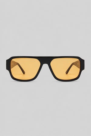 Olivier Marel Lucca '15 yellow rectangle sunglasses in acetate, front view