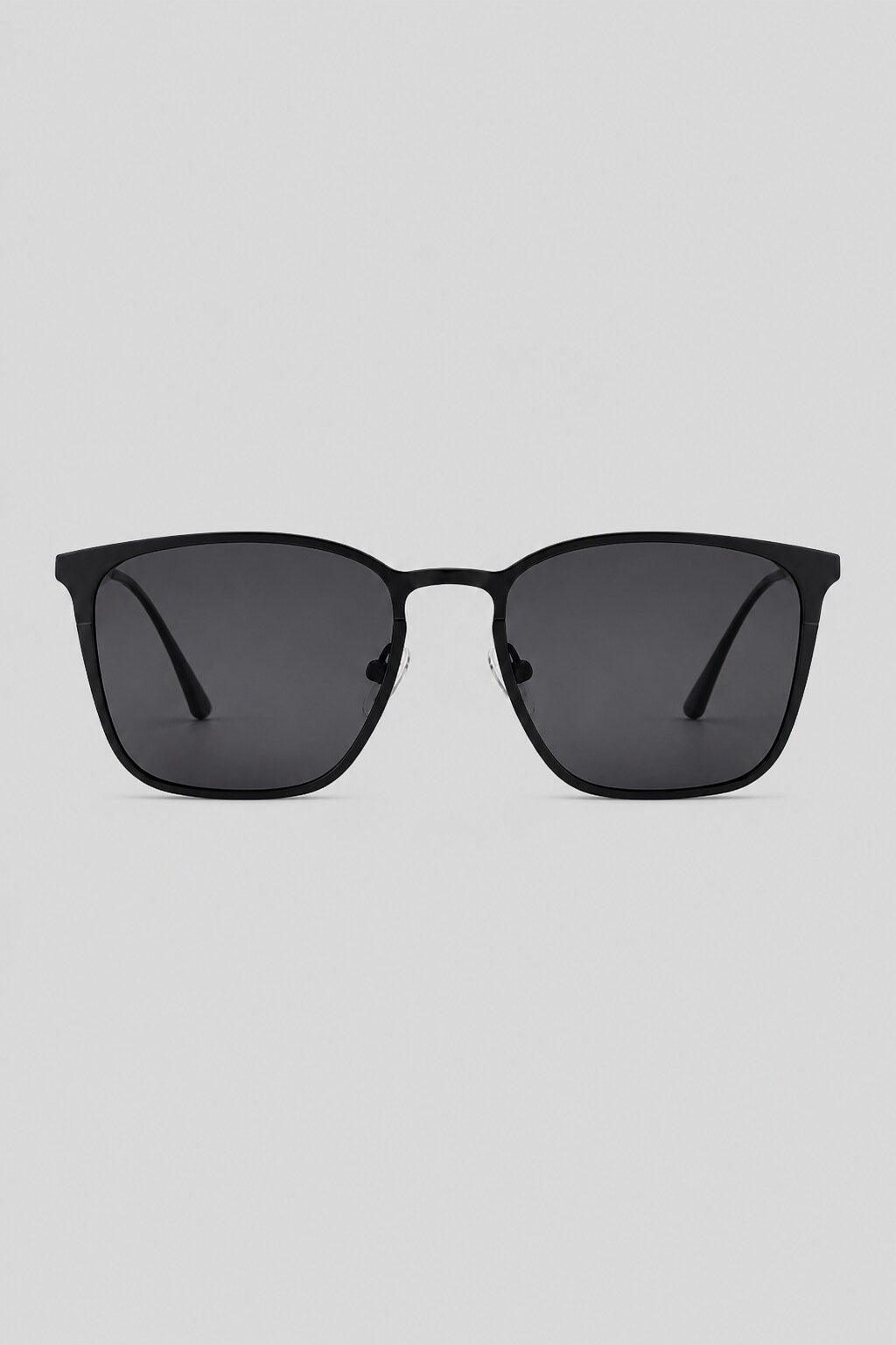 Olivier Marel Lucerne '84 black polarized square sunglasses in metal, front view