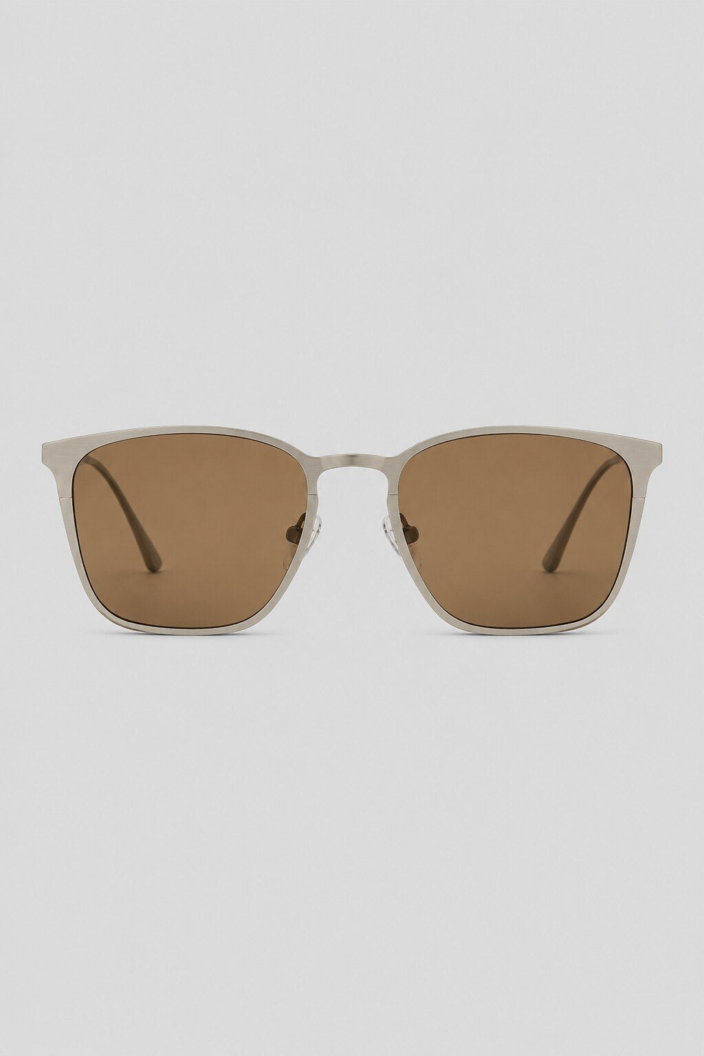 Olivier Marel Lucerne '84 gold polarized square sunglasses in metal, front view