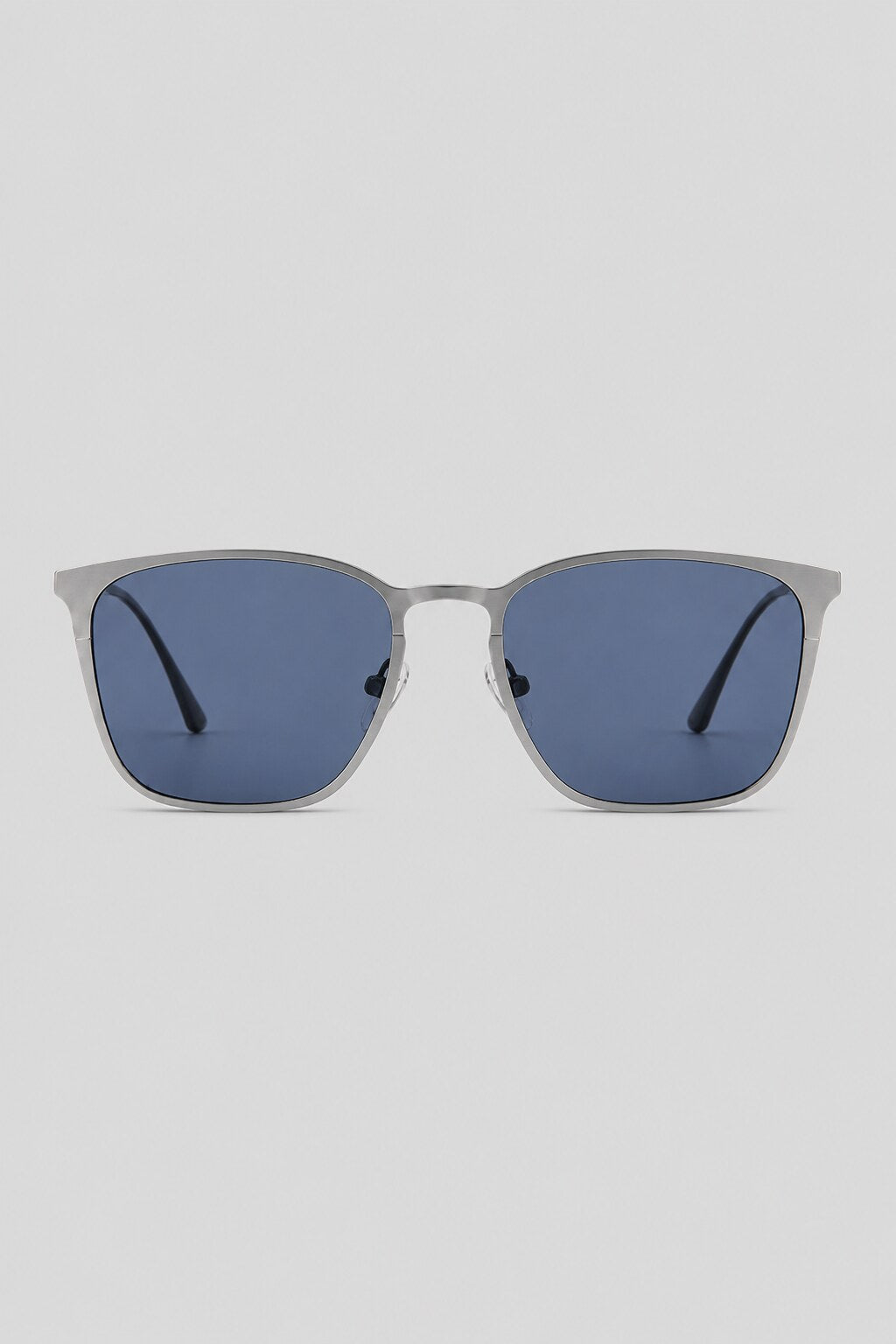 Olivier Marel Lucerne '84 silver polarized square sunglasses in metal, front view