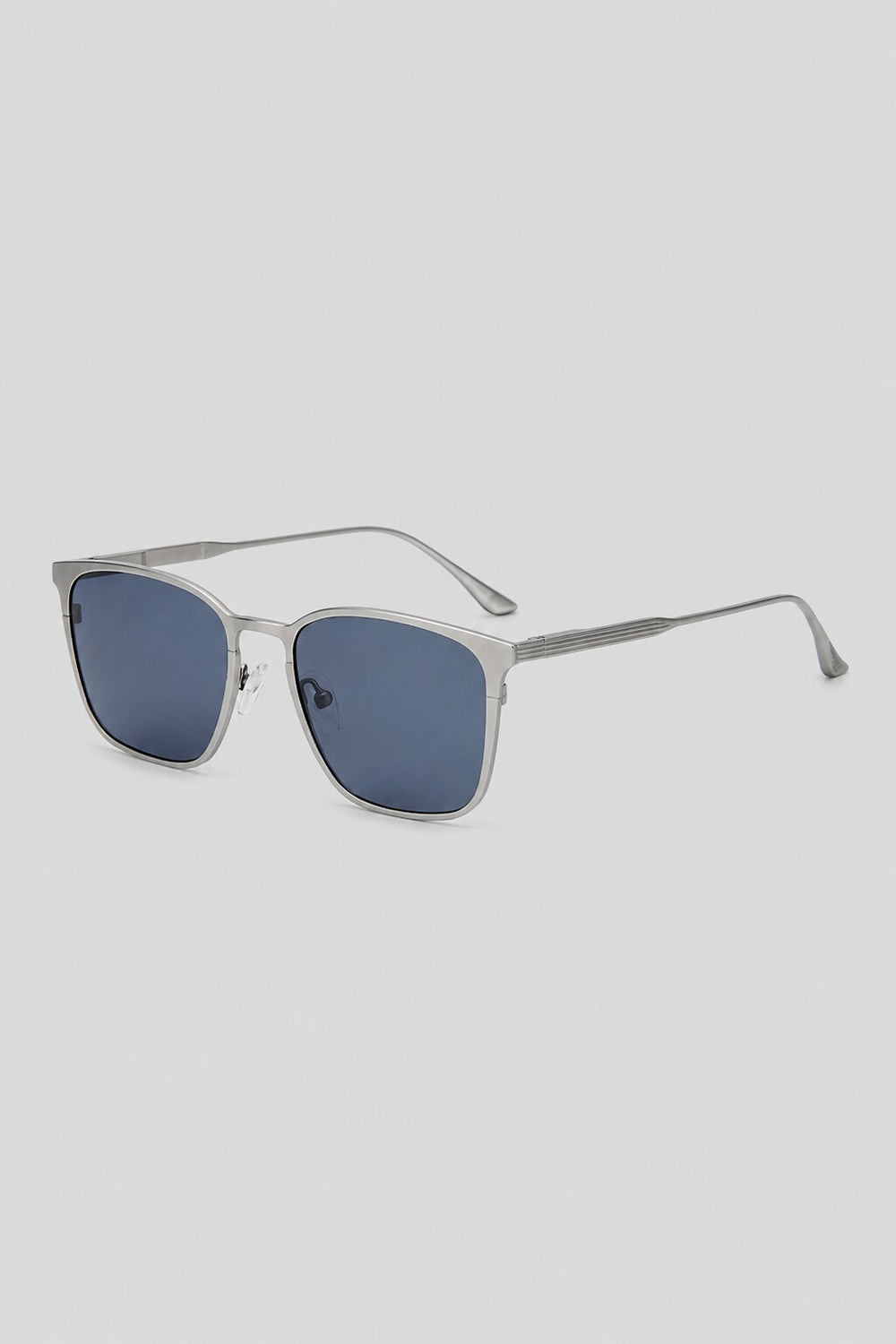 Olivier Marel Lucerne '84 silver polarized square sunglasses, side profile, unisex fit