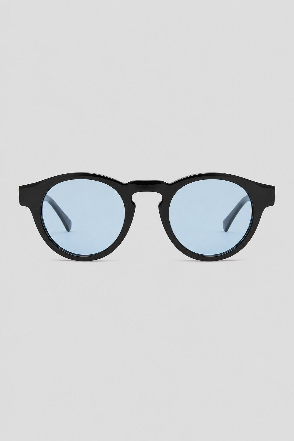Olivier Marel Lugano '96 blue polarized round sunglasses in acetate, front view