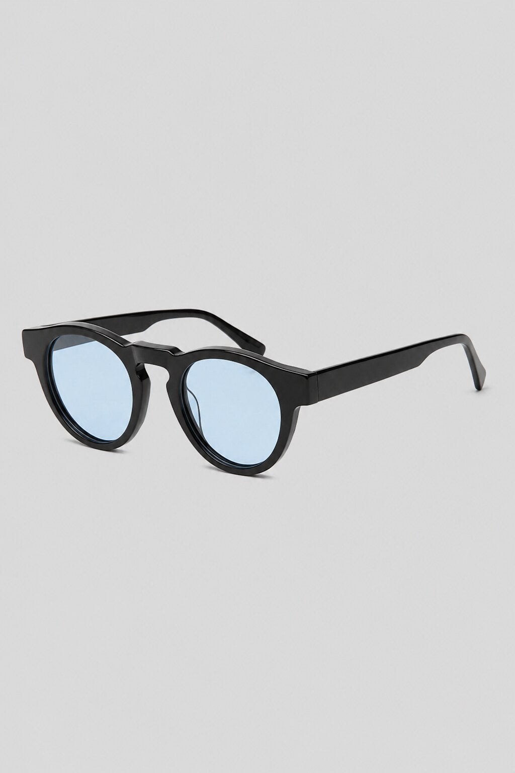 Olivier Marel Lugano '96 blue polarized round sunglasses, side profile, unisex fit