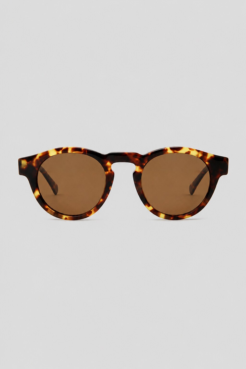 Olivier Marel Lugano '96 brown polarized round sunglasses, side profile, unisex fit