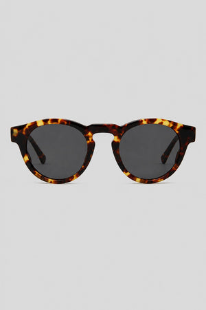Olivier Marel Lugano '96 tortoiseshell polarized round sunglasses in acetate, front view