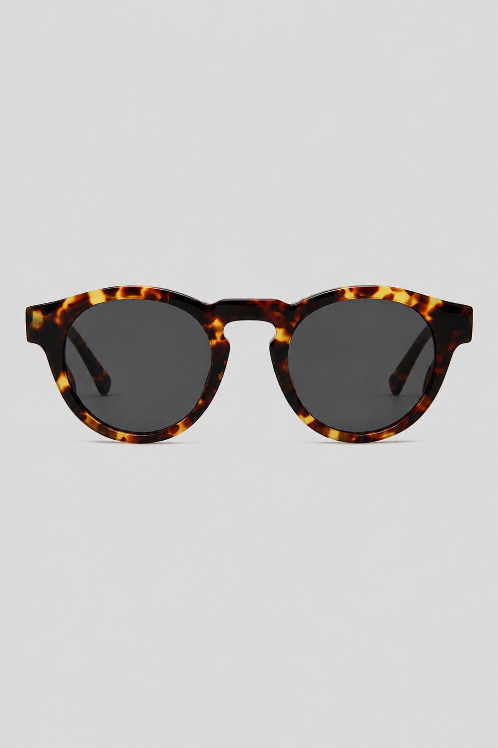 Olivier Marel Lugano '96 tortoiseshell polarized round sunglasses in acetate, front view