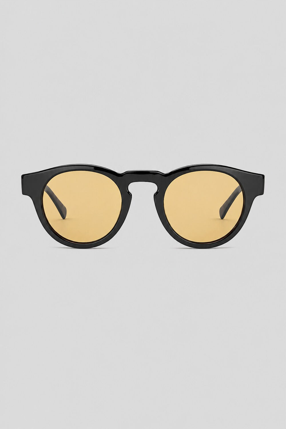 Olivier Marel Lugano '96 yellow polarized round sunglasses in acetate, front view