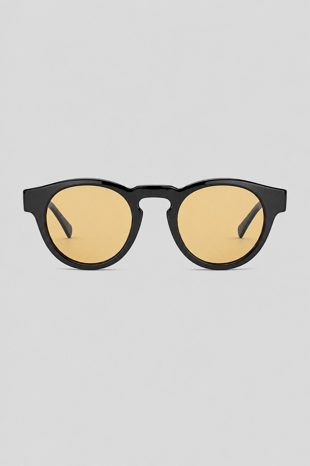 Olivier Marel Lugano '96 yellow polarized round sunglasses in acetate, front view