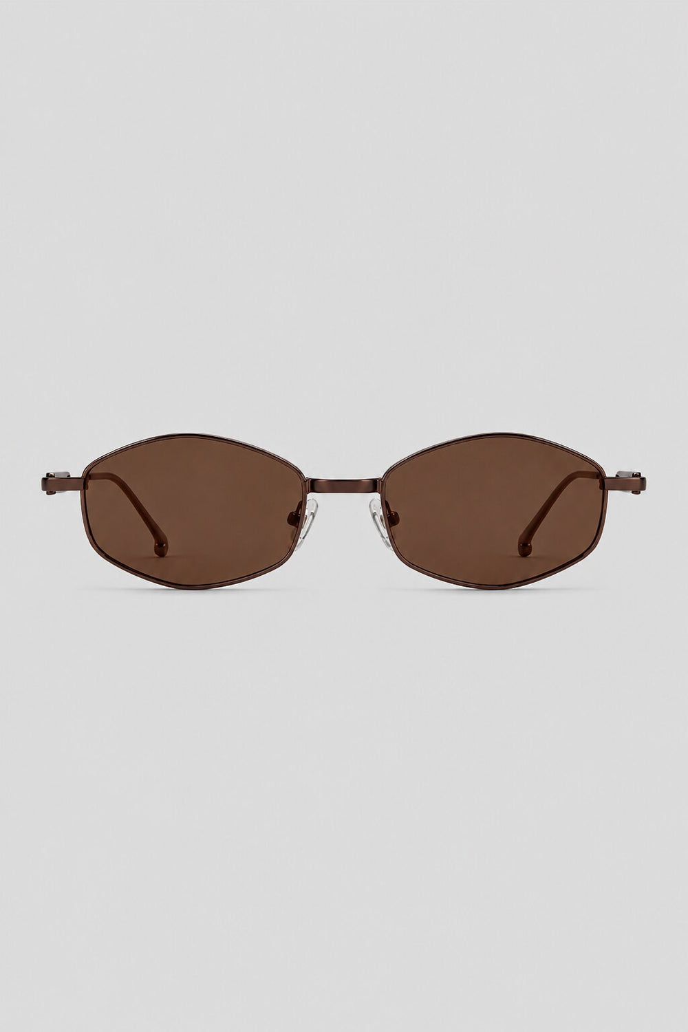 Olivier Marel Madeira '22 bronze polarized oval sunglasses in metal, front view