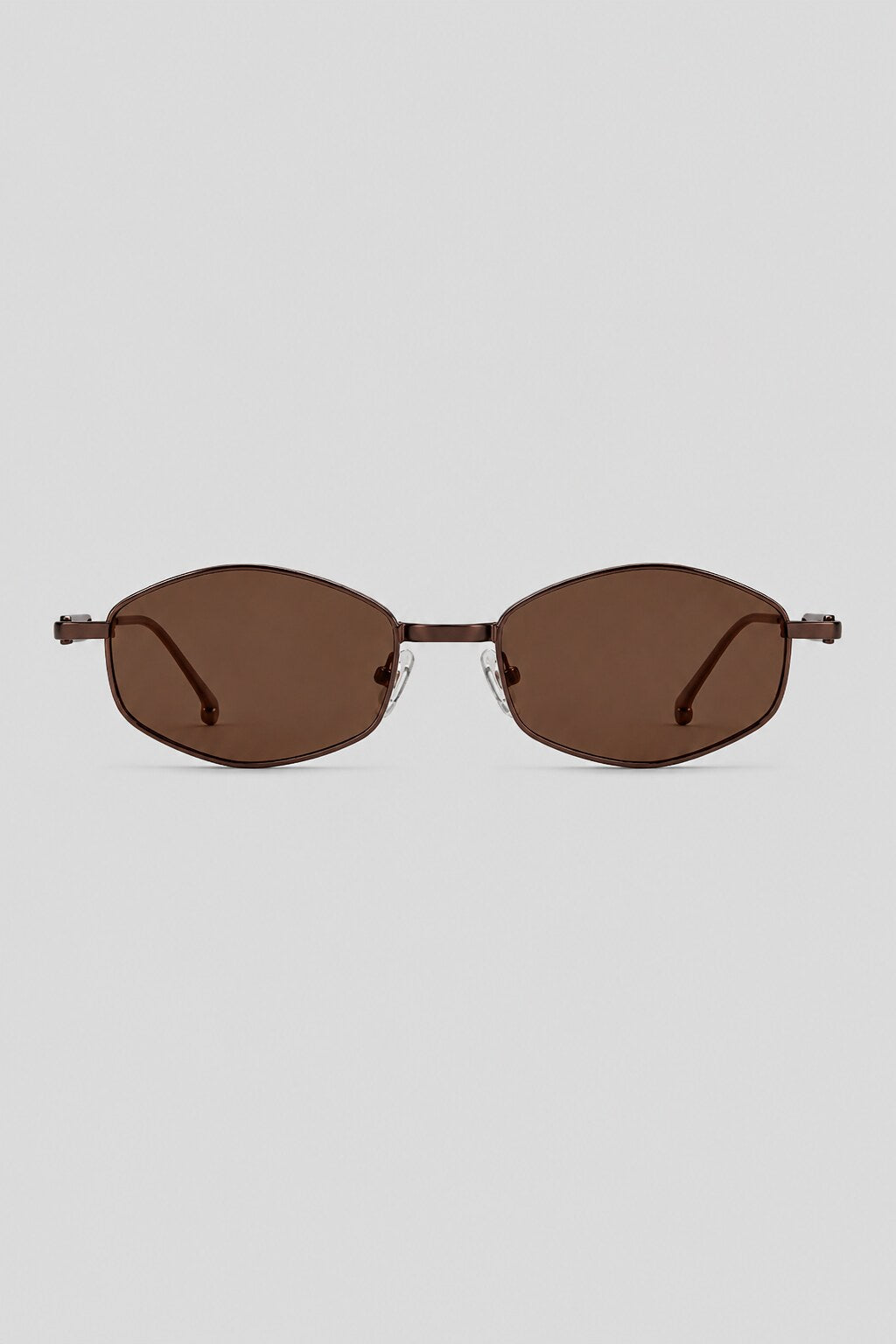 Olivier Marel Madeira '22 bronze polarized oval sunglasses in metal, front view