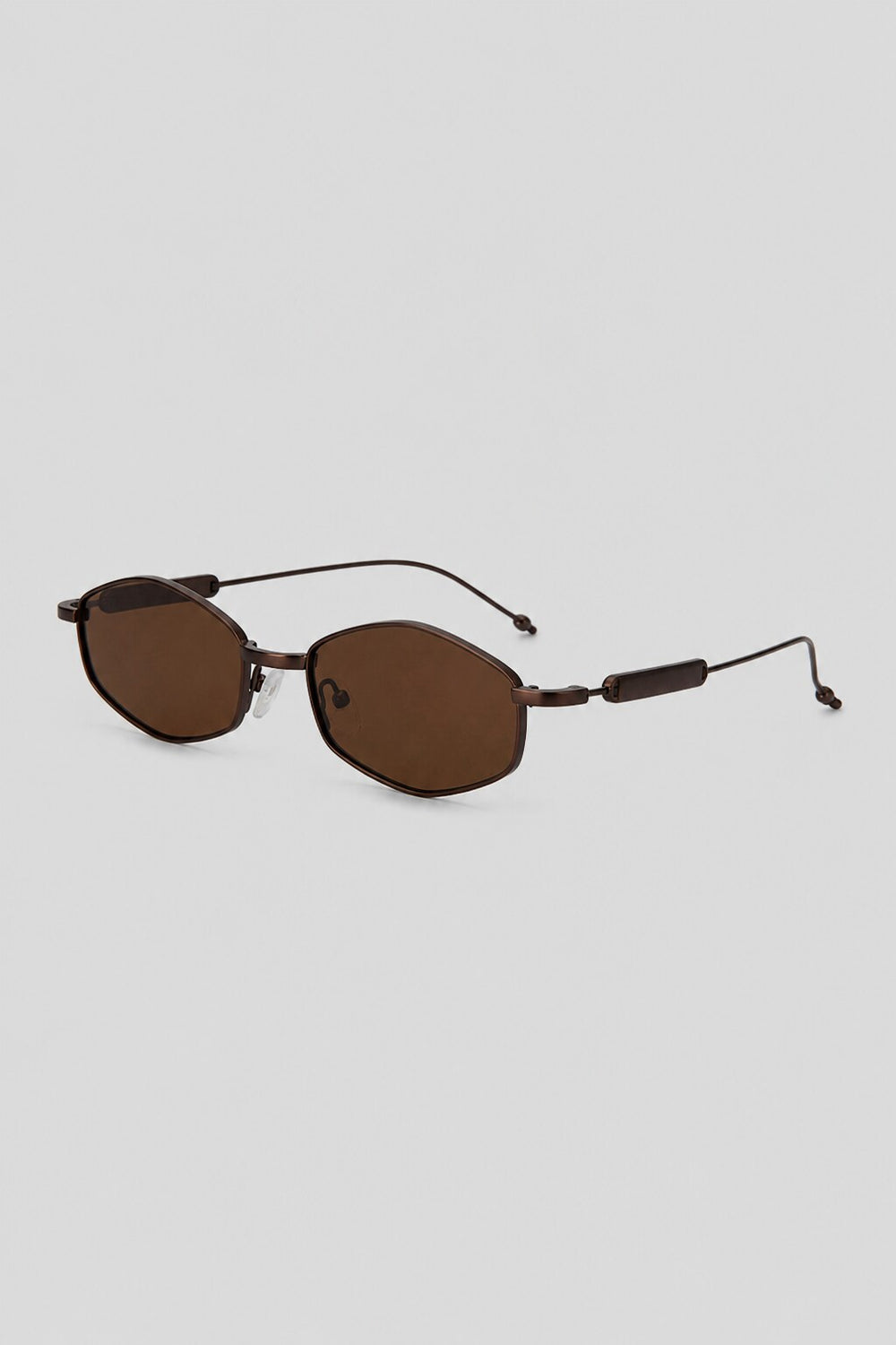 Olivier Marel Madeira '22 bronze polarized oval sunglasses, side profile, unisex fit