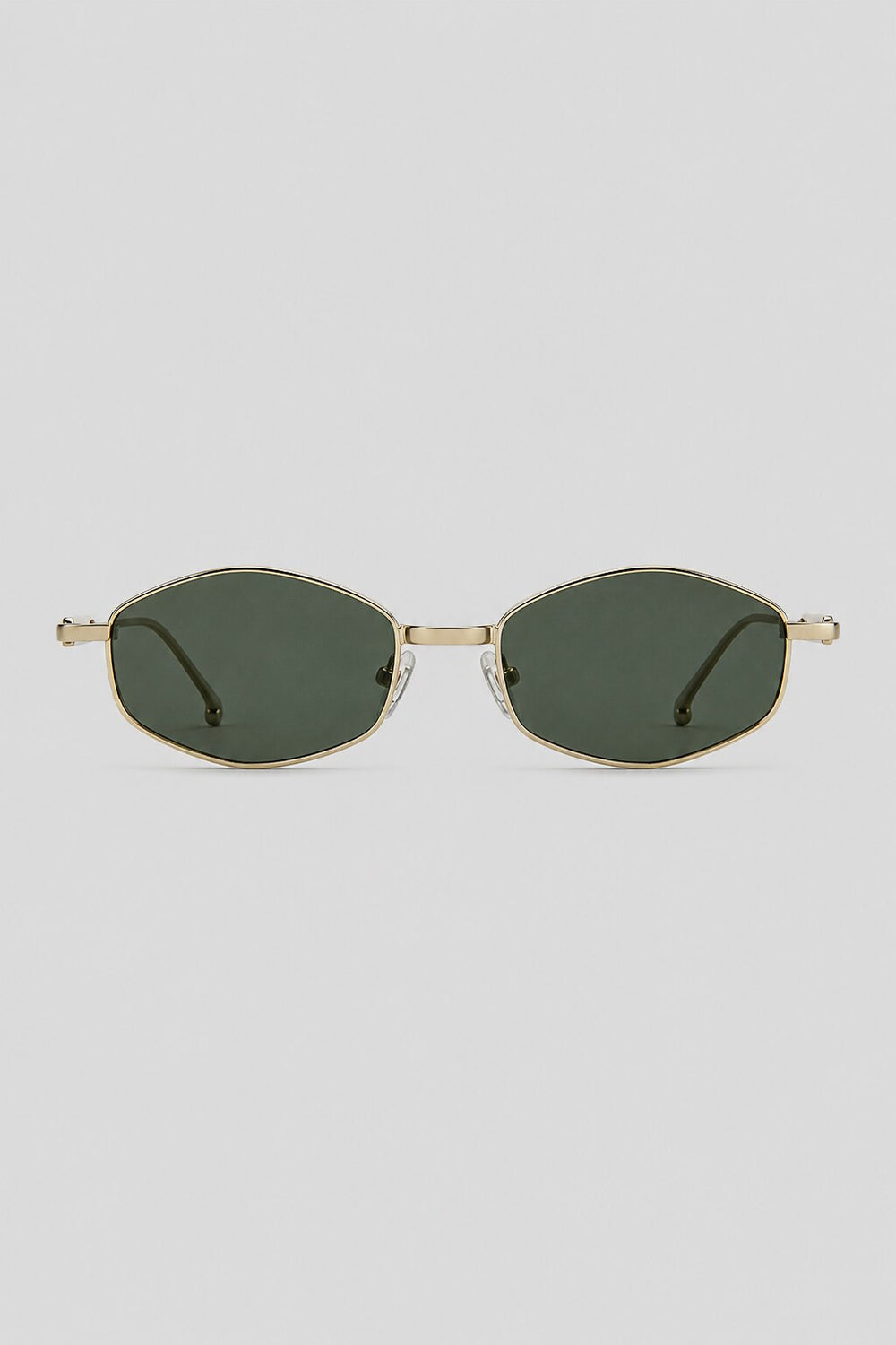 Olivier Marel Madeira '22 gold polarized oval sunglasses in metal, front view