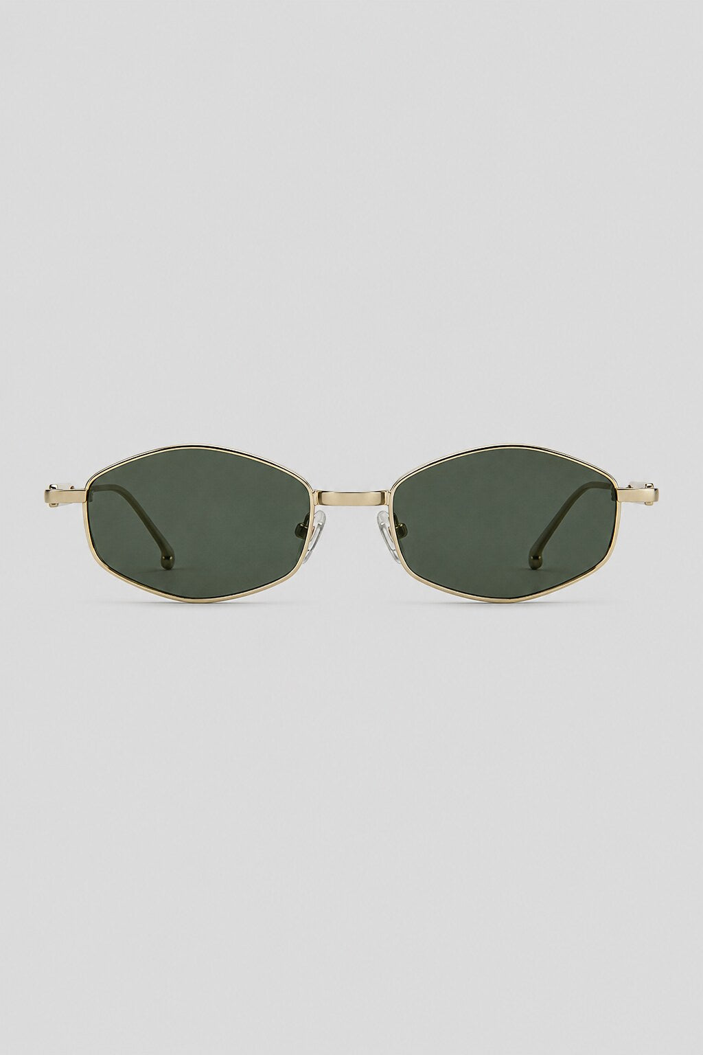 Olivier Marel Madeira '22 gold polarized oval sunglasses in metal, front view