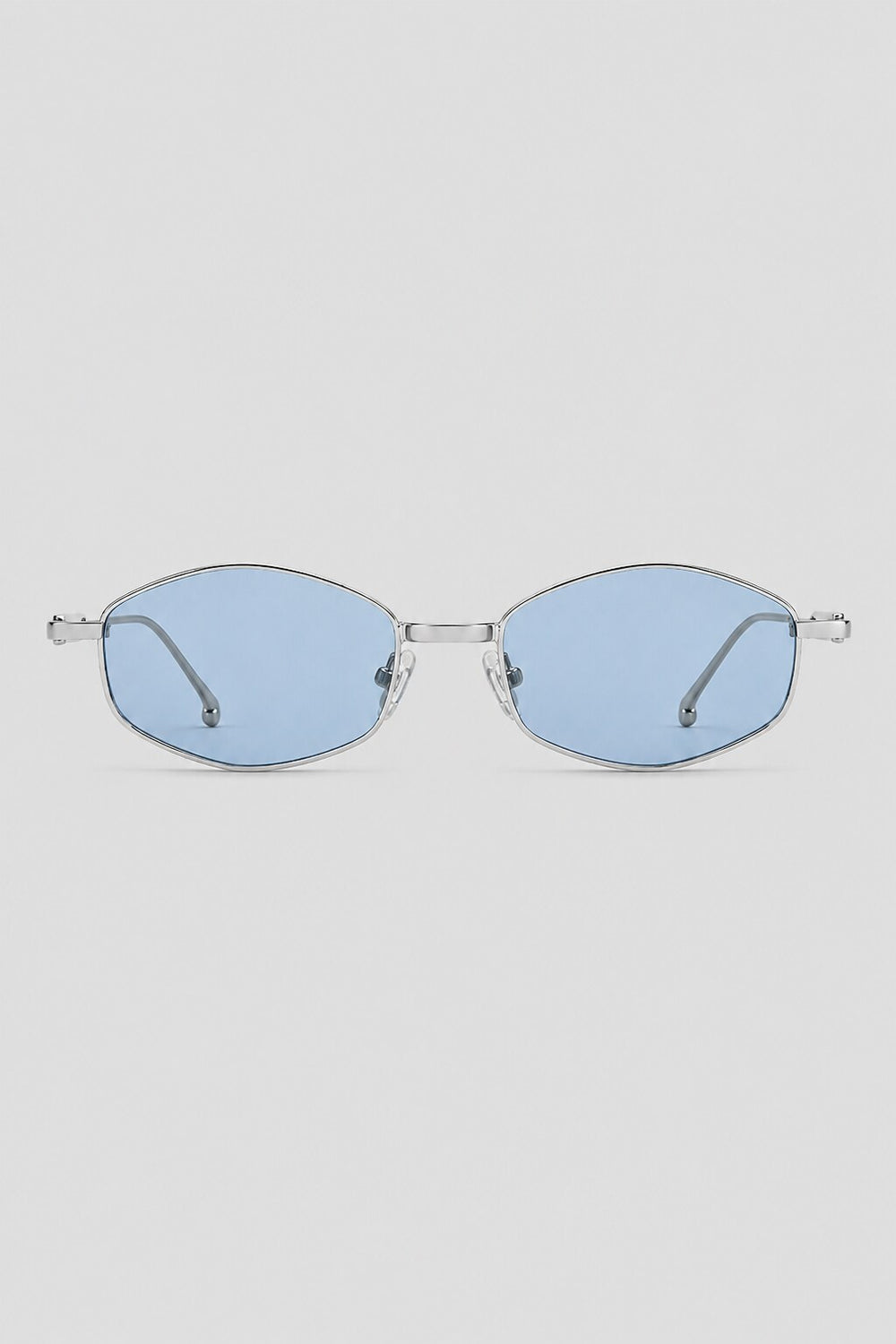 Olivier Marel Madeira '22 silver polarized oval sunglasses, side profile, unisex fit