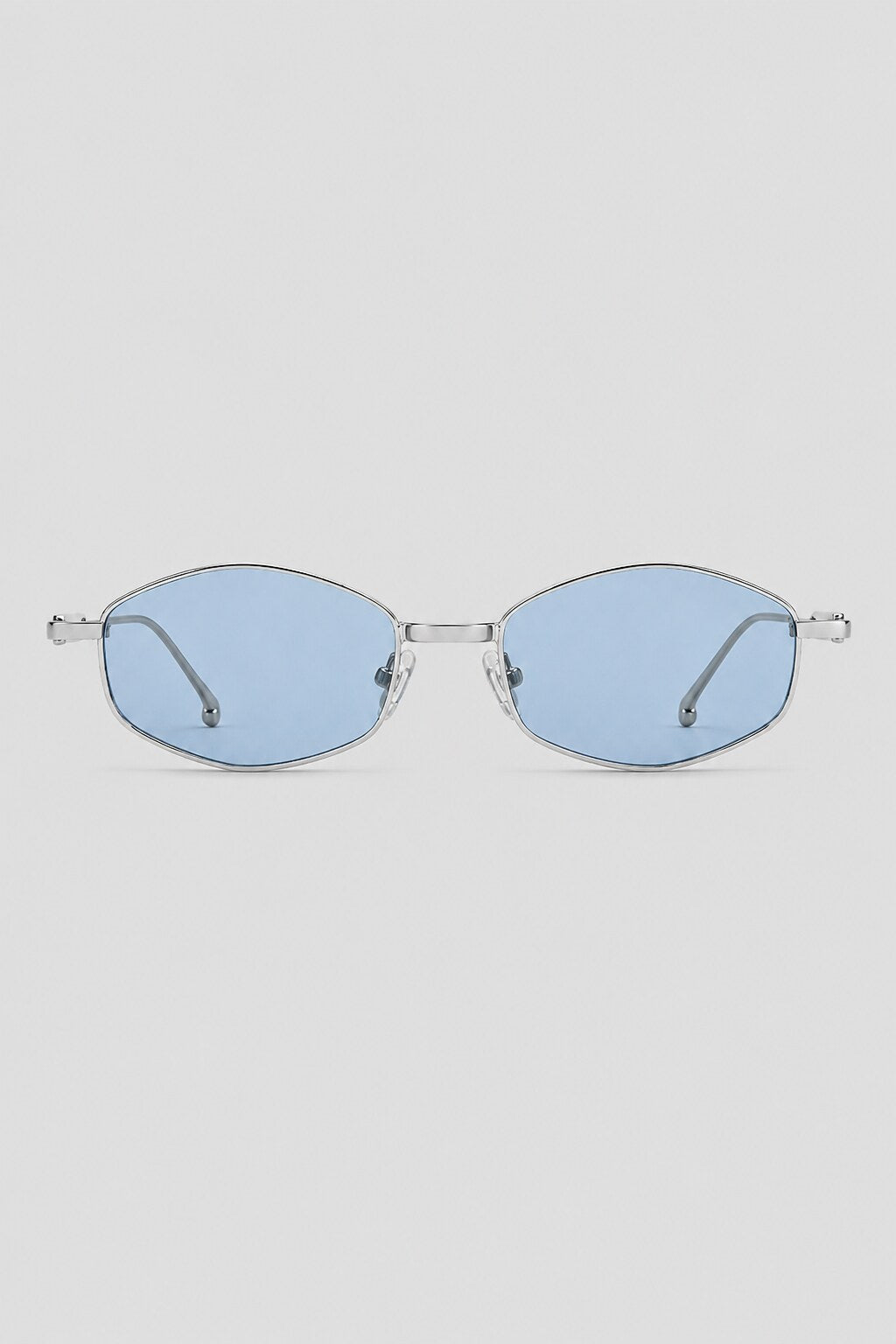 Olivier Marel Madeira '22 silver polarized oval sunglasses, side profile, unisex fit