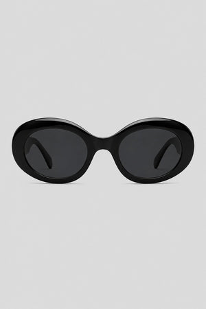 Olivier Marel Malaga '17 black oval sunglasses in acetate, front view