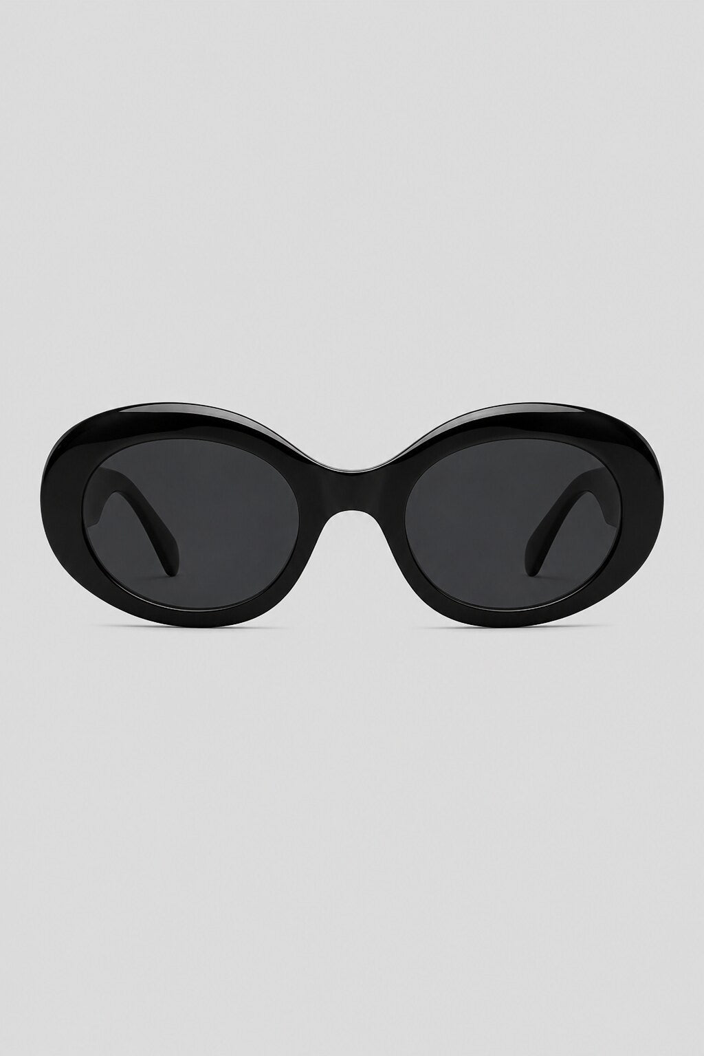 Olivier Marel Malaga '17 black oval sunglasses in acetate, front view