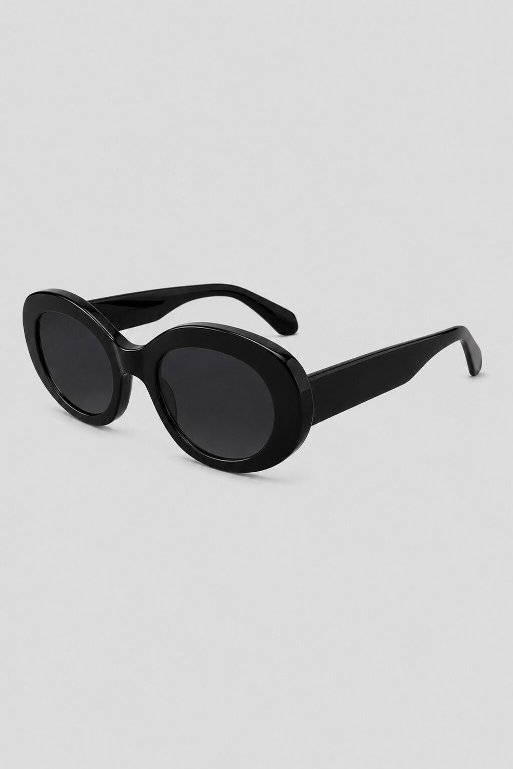 Olivier Marel Malaga '17 black oval sunglasses, side profile, women's fit