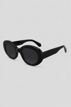 Olivier Marel Malaga '17 black oval sunglasses, side profile, women's fit