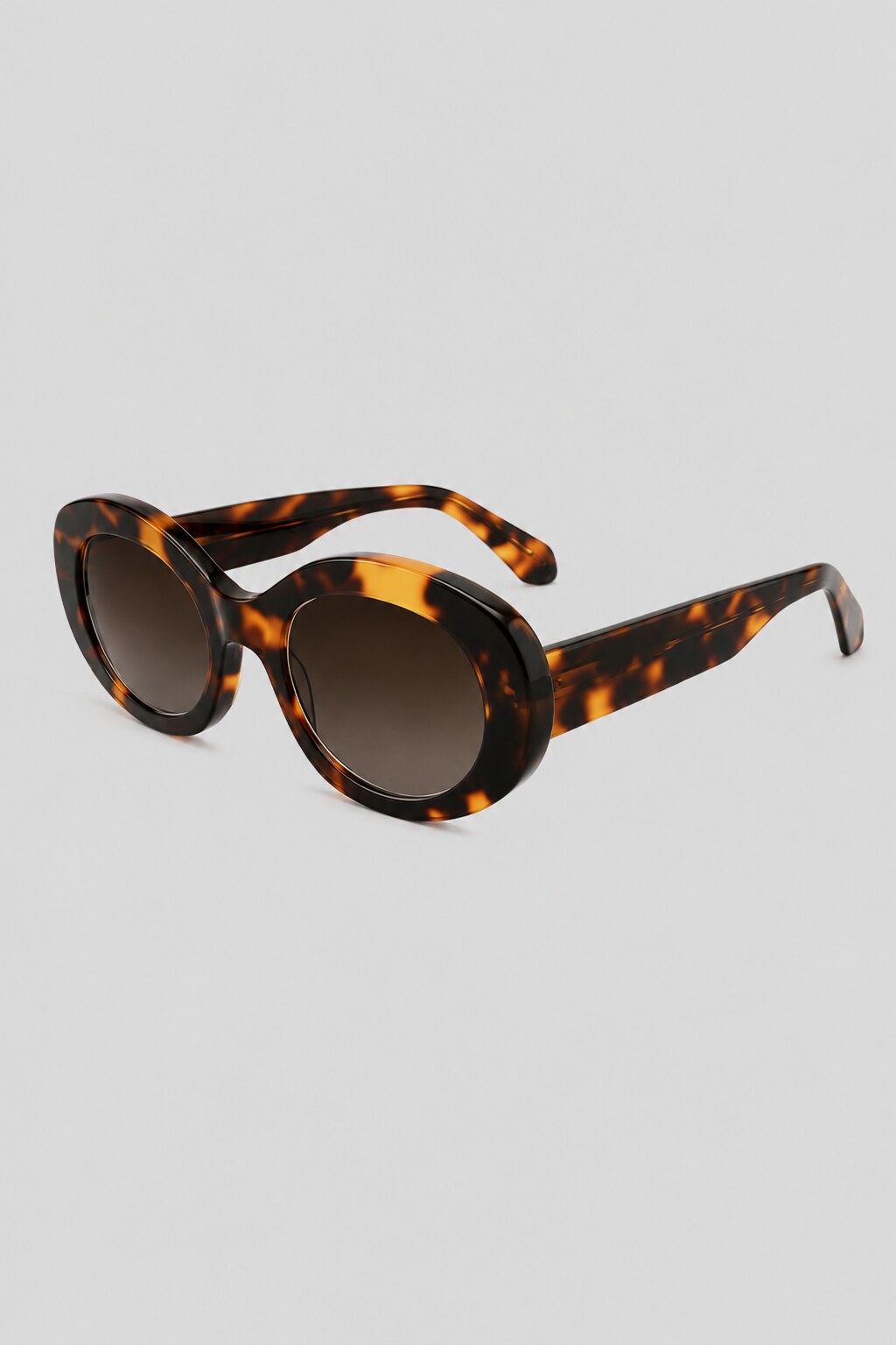 Olivier Marel Malaga '17 tortoiseshell oval sunglasses, side profile, women's fit
