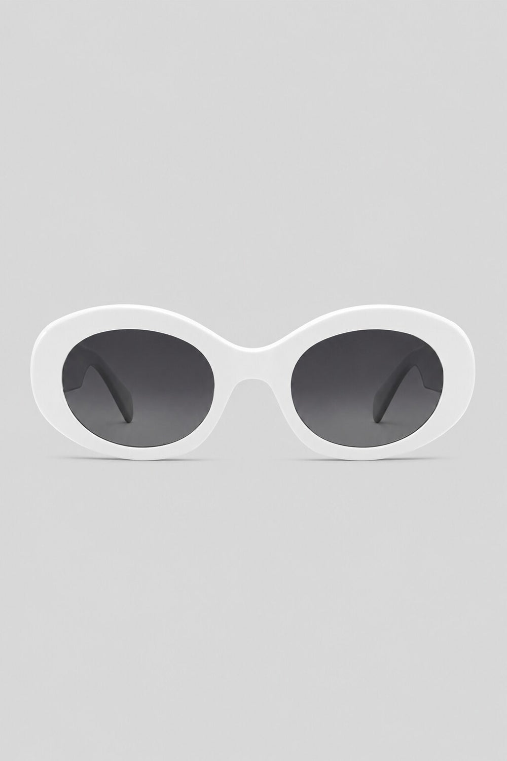 Olivier Marel Malaga '17 white oval sunglasses in acetate, front view