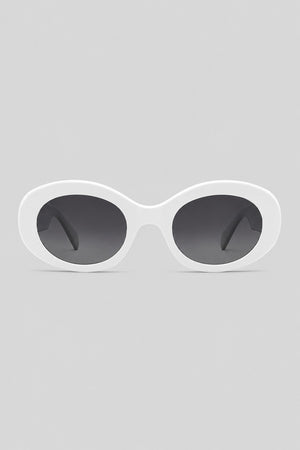 Olivier Marel Malaga '17 white oval sunglasses in acetate, front view