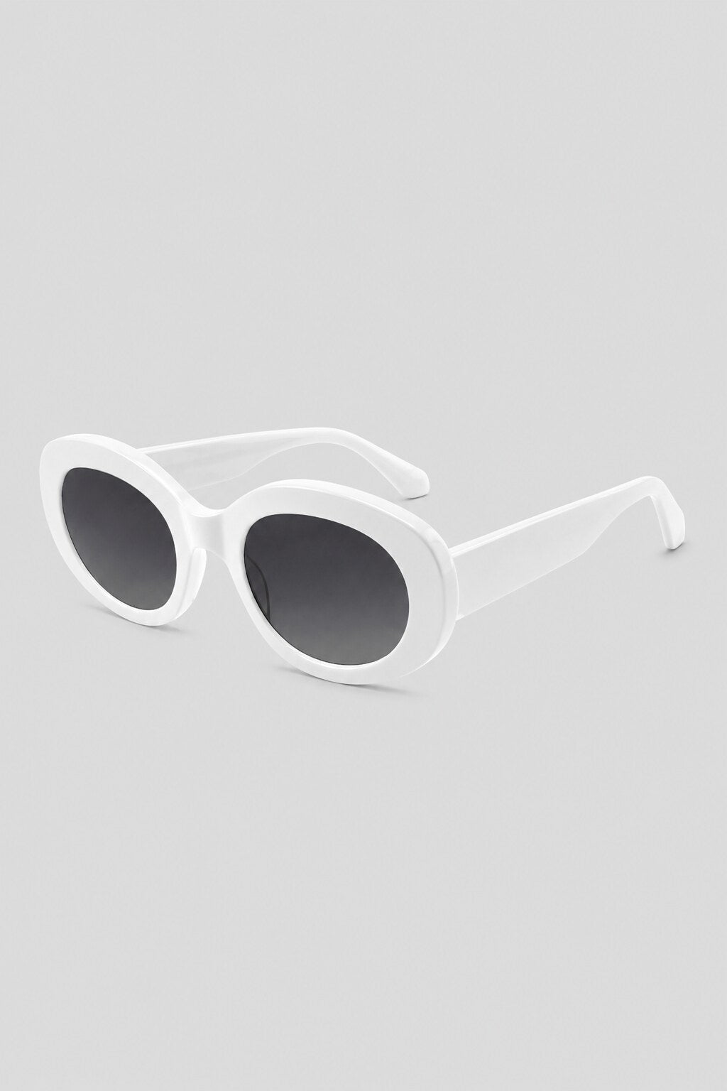 Olivier Marel Malaga '17 white oval sunglasses, side profile, women's fit