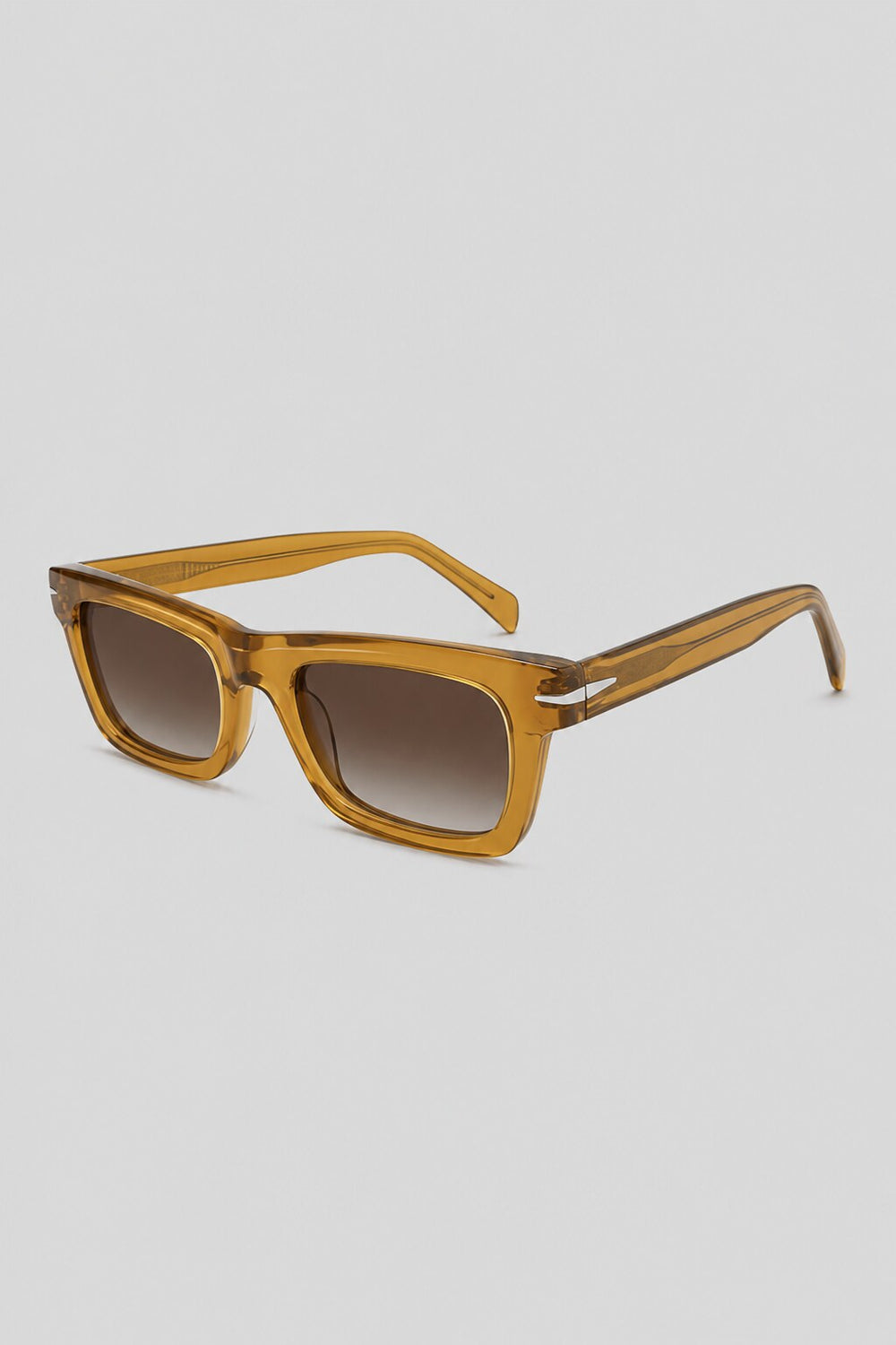 Olivier Marel Marbella '79 brown square sunglasses, side profile, unisex fit