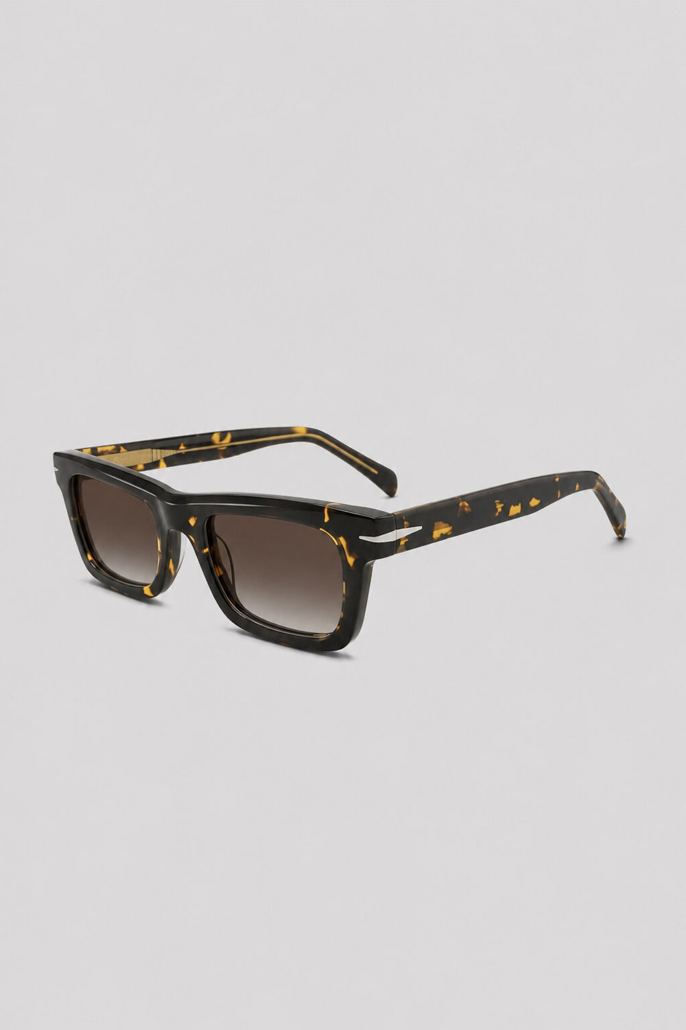 Olivier Marel Marbella '79 tortoiseshell square sunglasses, side profile, unisex fit
