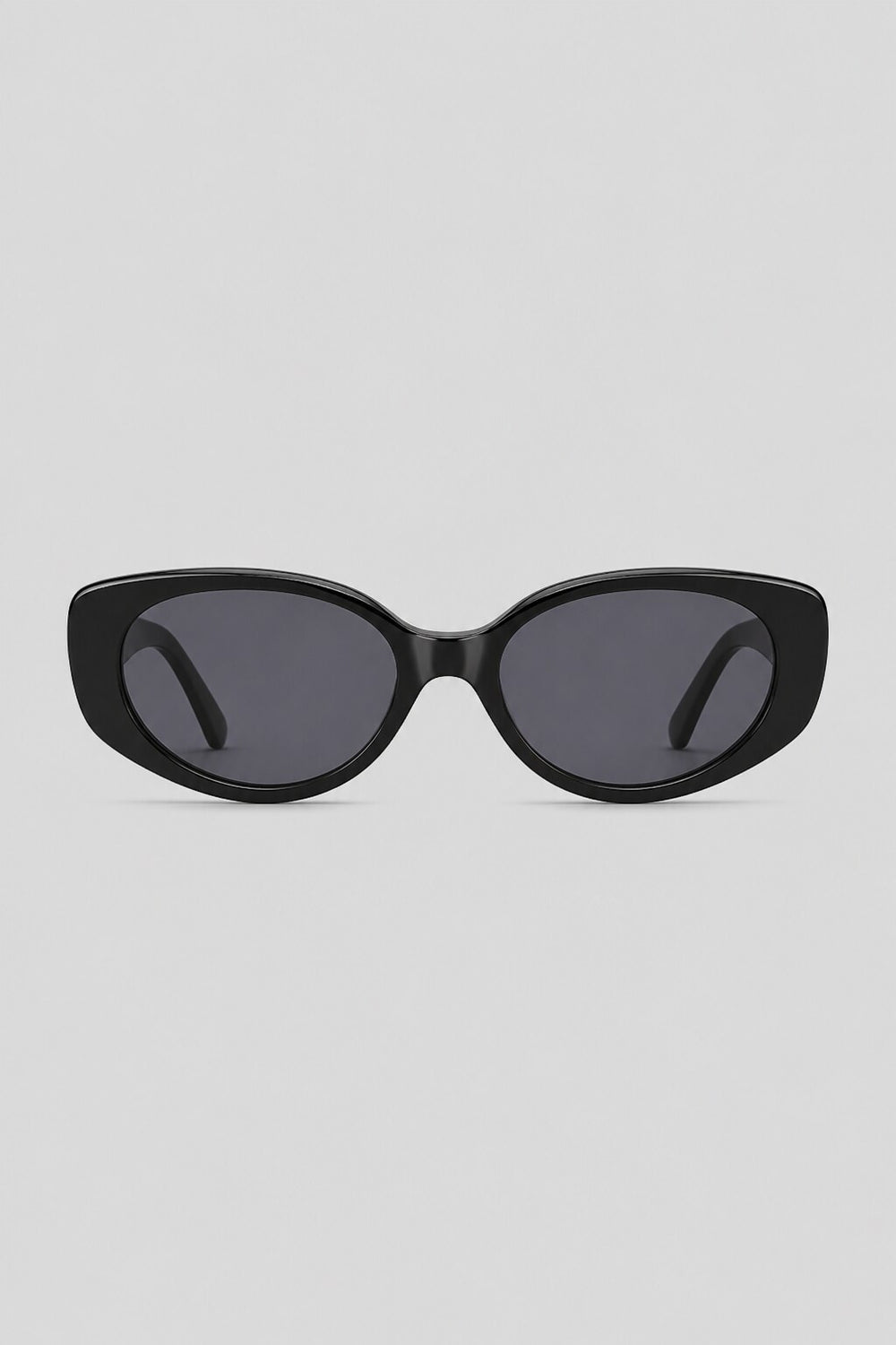 Olivier Marel Megeve '40 black polarized oval sunglasses in acetate, front view