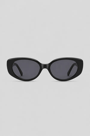 Olivier Marel Megeve '40 black polarized oval sunglasses in acetate, front view
