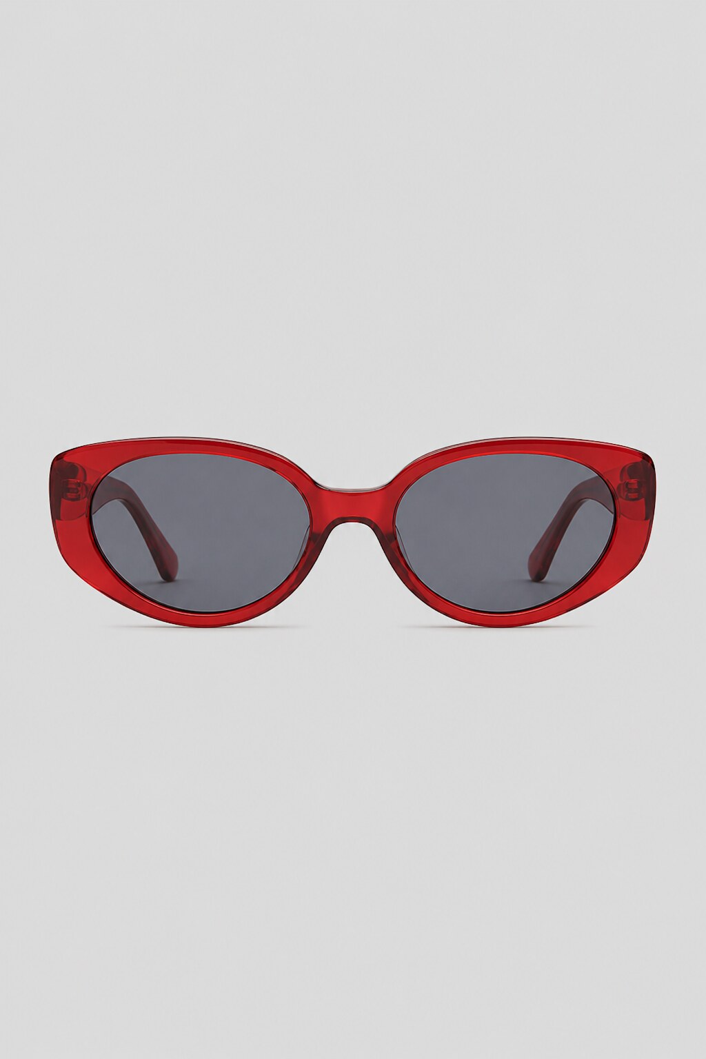 Olivier Marel Megeve '40 red polarized oval sunglasses in acetate, front view