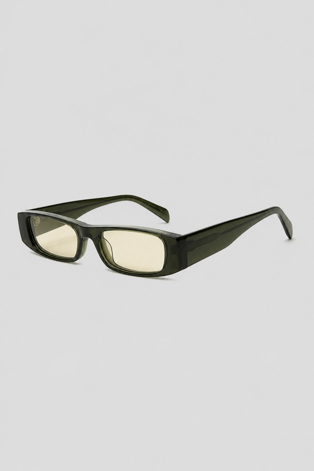 Olivier Marel Menton '13 green polarized rectangle sunglasses in acetate, front view