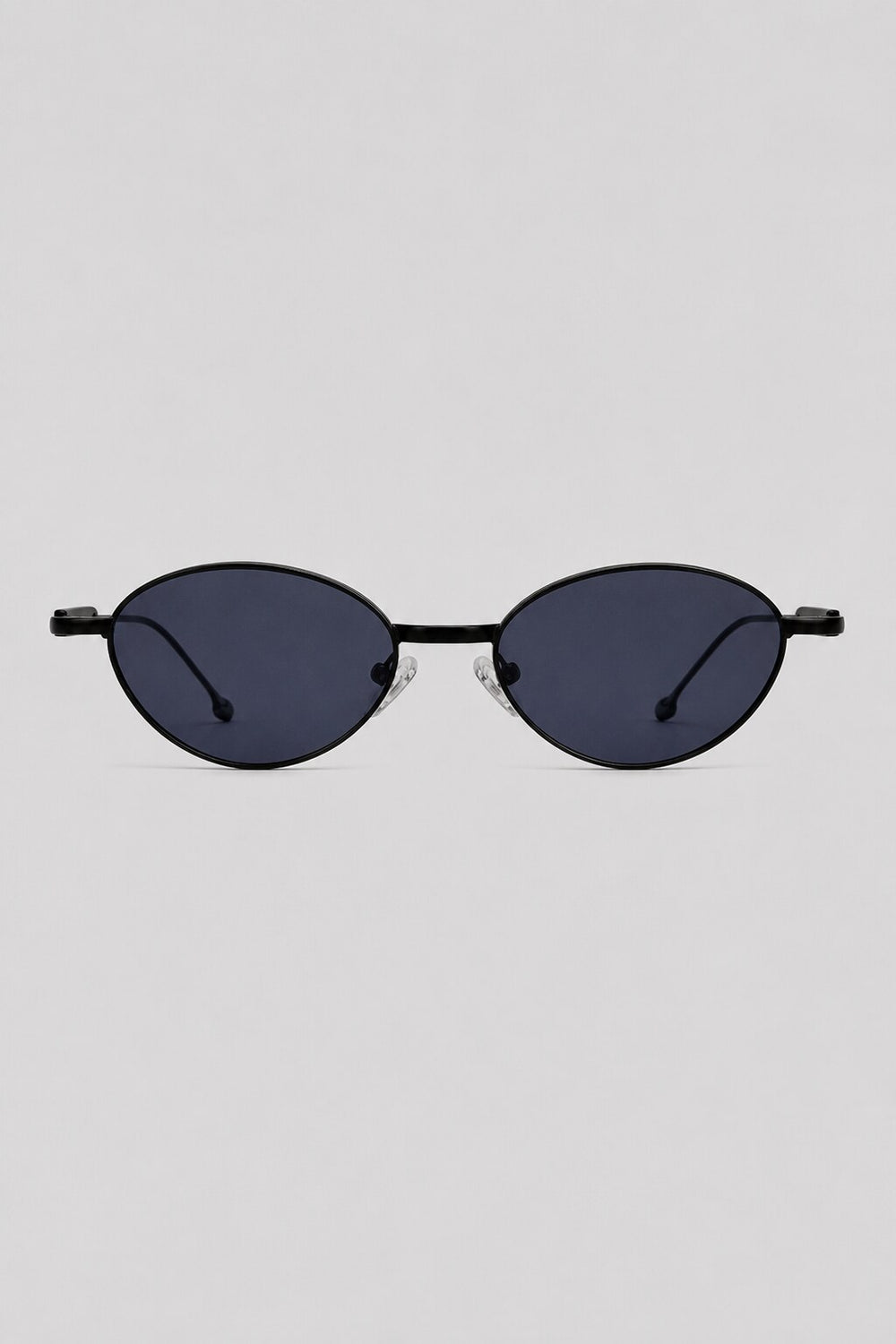 Olivier Marel Monaco '76 black polarized oval sunglasses in metal, front view