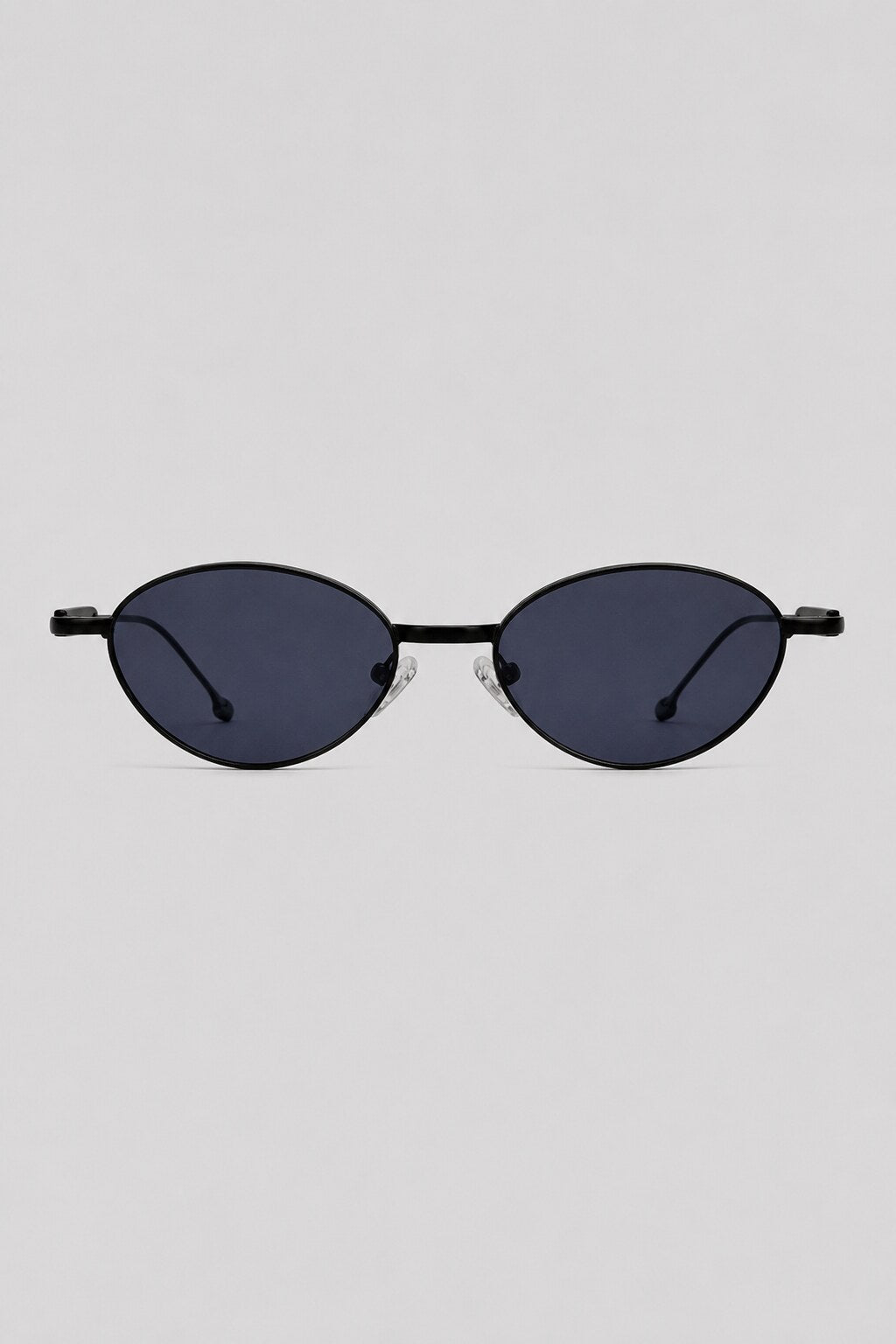 Olivier Marel Monaco '76 black polarized oval sunglasses in metal, front view