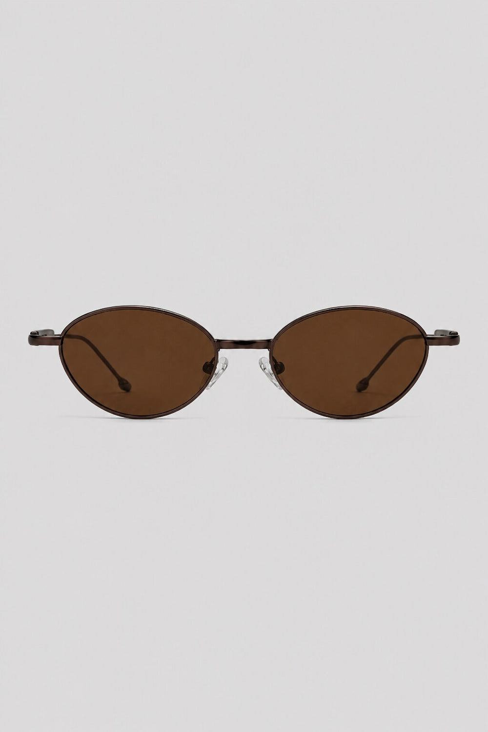 Olivier Marel Monaco '76 bronze polarized oval sunglasses in metal, front view