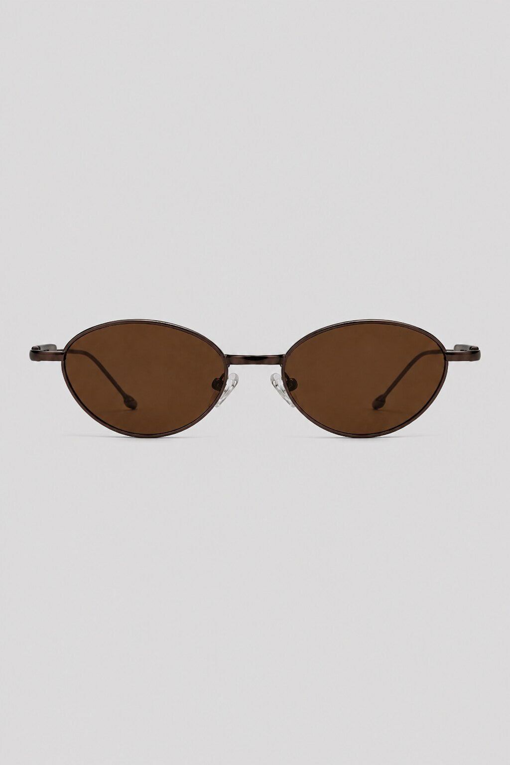 Olivier Marel Monaco '76 bronze polarized oval sunglasses in metal, front view