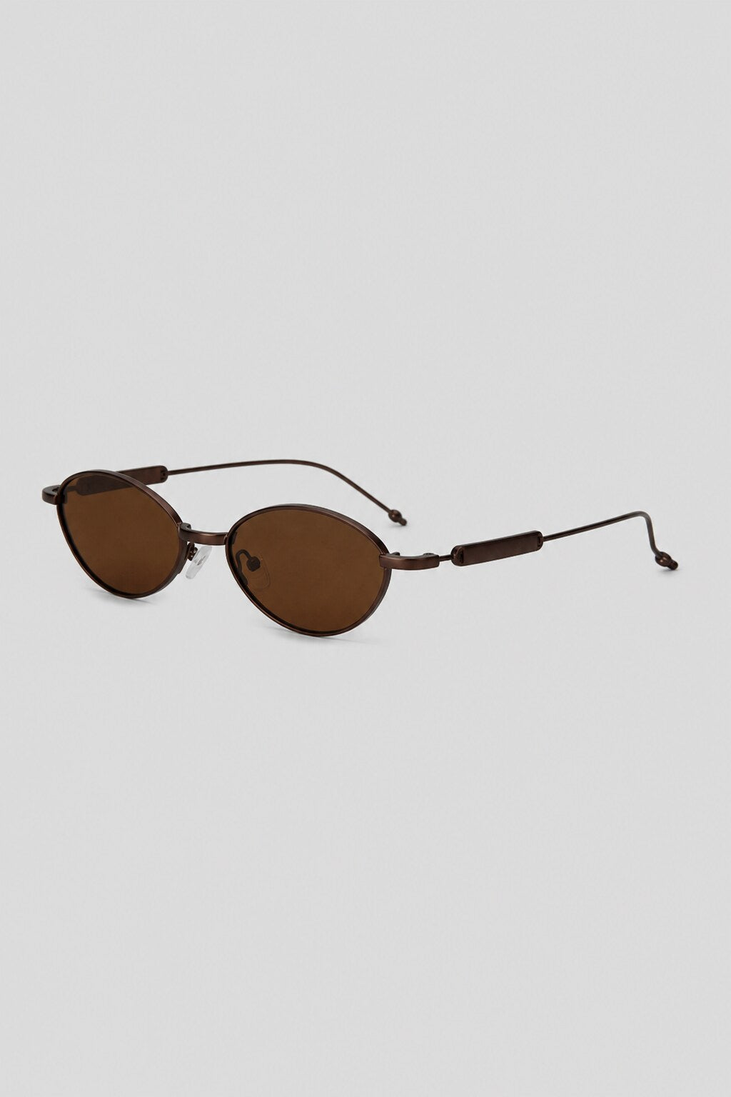 Olivier Marel Monaco '76 bronze polarized oval sunglasses, side profile, unisex fit