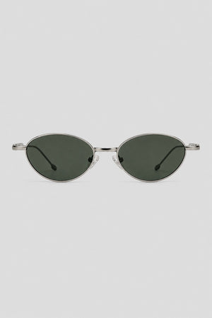 Olivier Marel Monaco '76 gold polarized oval sunglasses, side profile, unisex fit