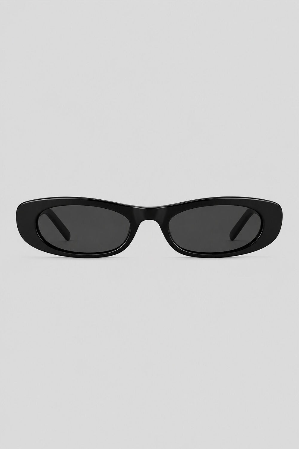 Olivier Marel Montreux '83 black polarized rectangle sunglasses in acetate, front view
